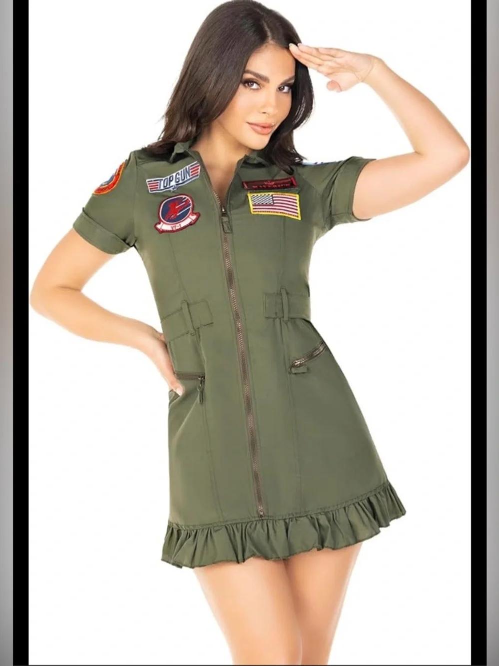 Leg Avenue womens Licensed Top Gun Flight Dress Costume/ size Large - Picture 1 of 12